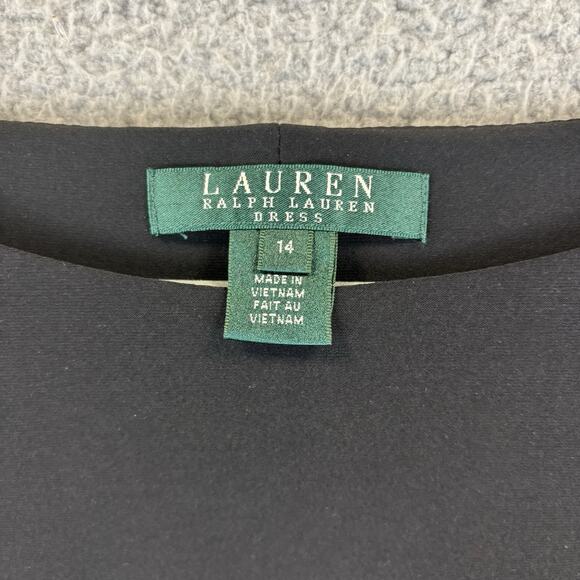 Ralph Lauren Dress 14 Ruched Stretch Slimming Colorblock Career Officewear $139 - Picture 5 of 10